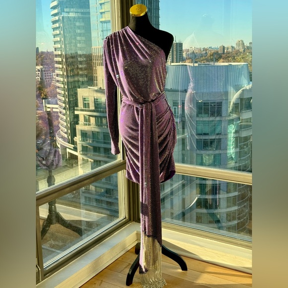 🆕 BRONX & BANCO 🧿 NWOT Starlight Rhinestone Embellished Mini Dress, Sz L US 8 - Picture 7 of 17